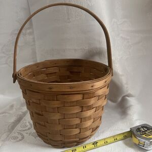 Vintage Longaberger Small Round Fruit Basket 6.5" x 8.5” 1987 Signed Nice!